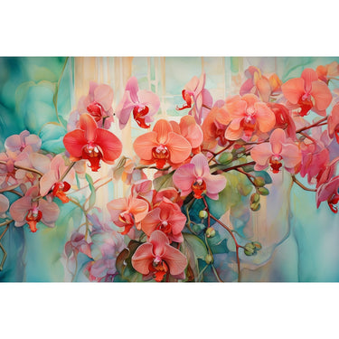 Abstract Canvas of Orchids
